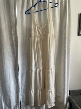 FP Beach Cream Sleeveless Tiered Maxi Dress